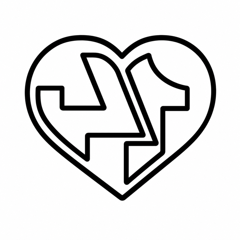 Corazón con número 14 abstracto