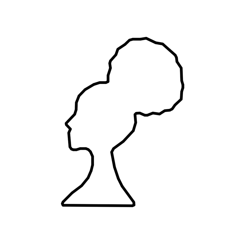 Silueta femenina afro estilo 7