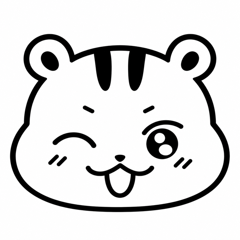 Kawaii Tiger Hamster Sticking Out Tongue