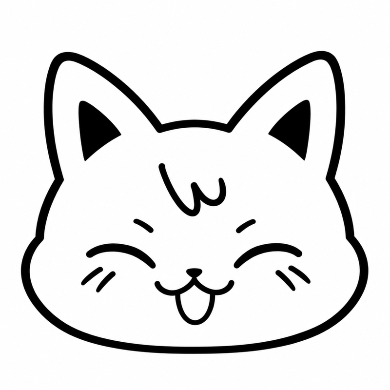 Kawaii Cat with Tongue Out