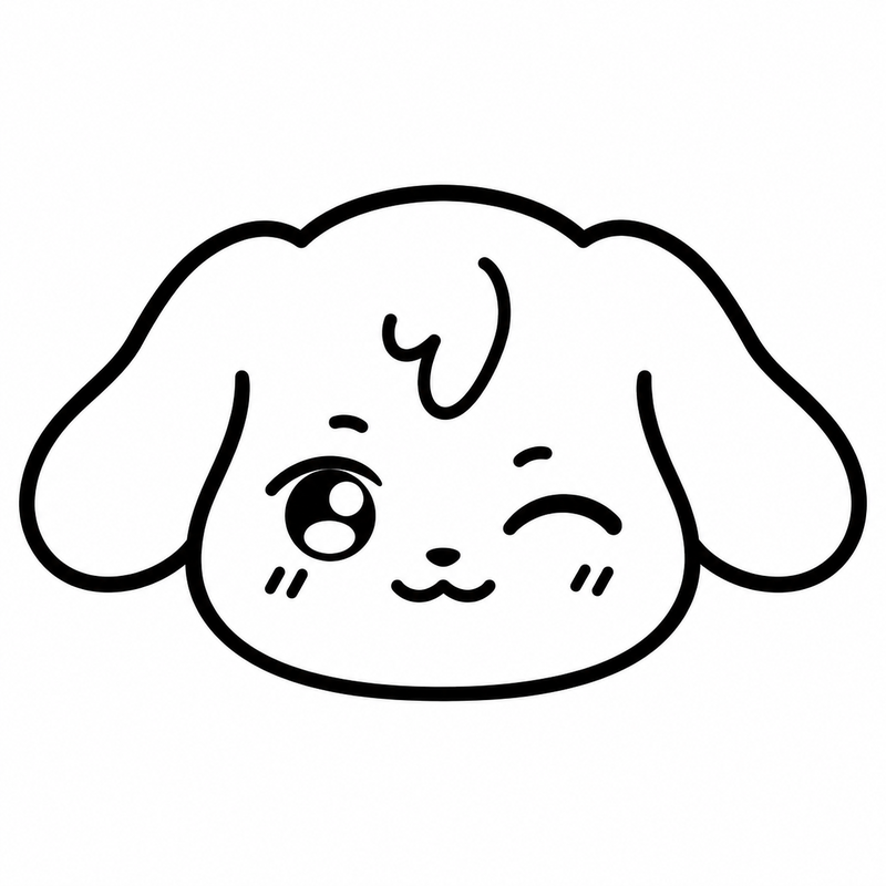 Kawaii Puppy with Big Ears