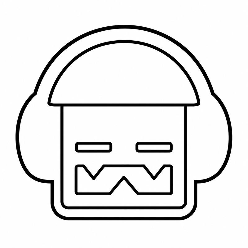 Zigzag Mouth Helmet Robot