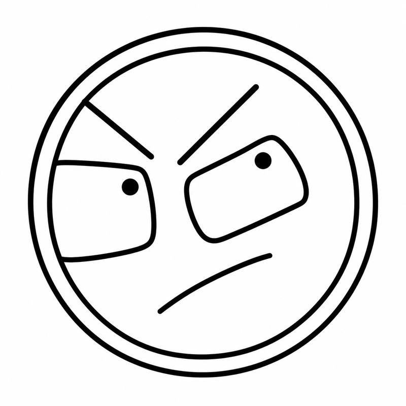 Angry Round Emoji